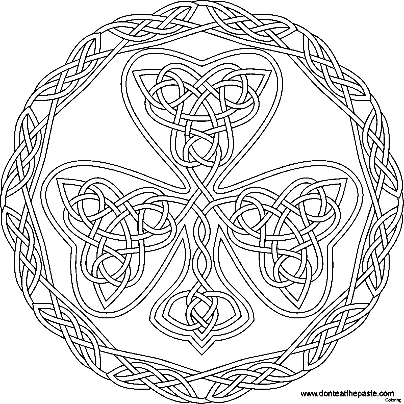 1600x1600 Wonderful Celtic Knot Shamrock Coloring Pages