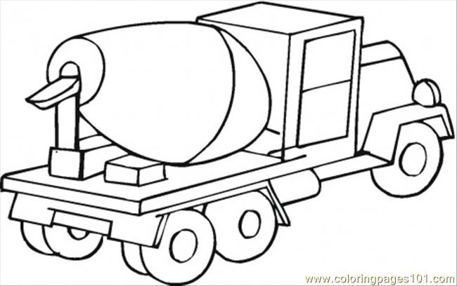 650x408 Cement Mixer Car Coloring Page