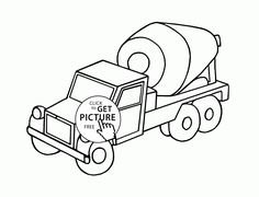 236x180 Cement Mixer Truck Coloring Page For Kids, Transportation Coloring