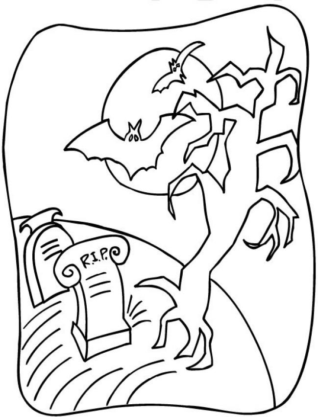 649x850 Creepy Graveyard Coloring Pages