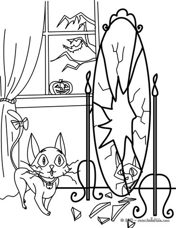 364x470 Blak Cat In A Cemetery Coloring Pages