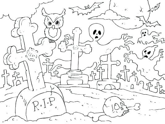 533x400 Tombstone Coloring Page Graveyard Coloring Pages Free Tombstone