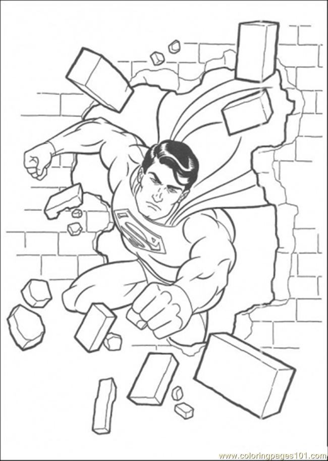 650x912 Superman Has Damaged The Wall Coloring Page