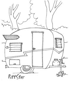 236x305 Cute Trailercaravan Colouring Page Stitches