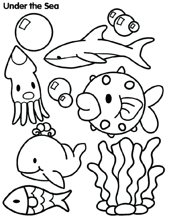 601x762 Marvelous Food Chain Coloring Pages Undersea Creatures Coloring