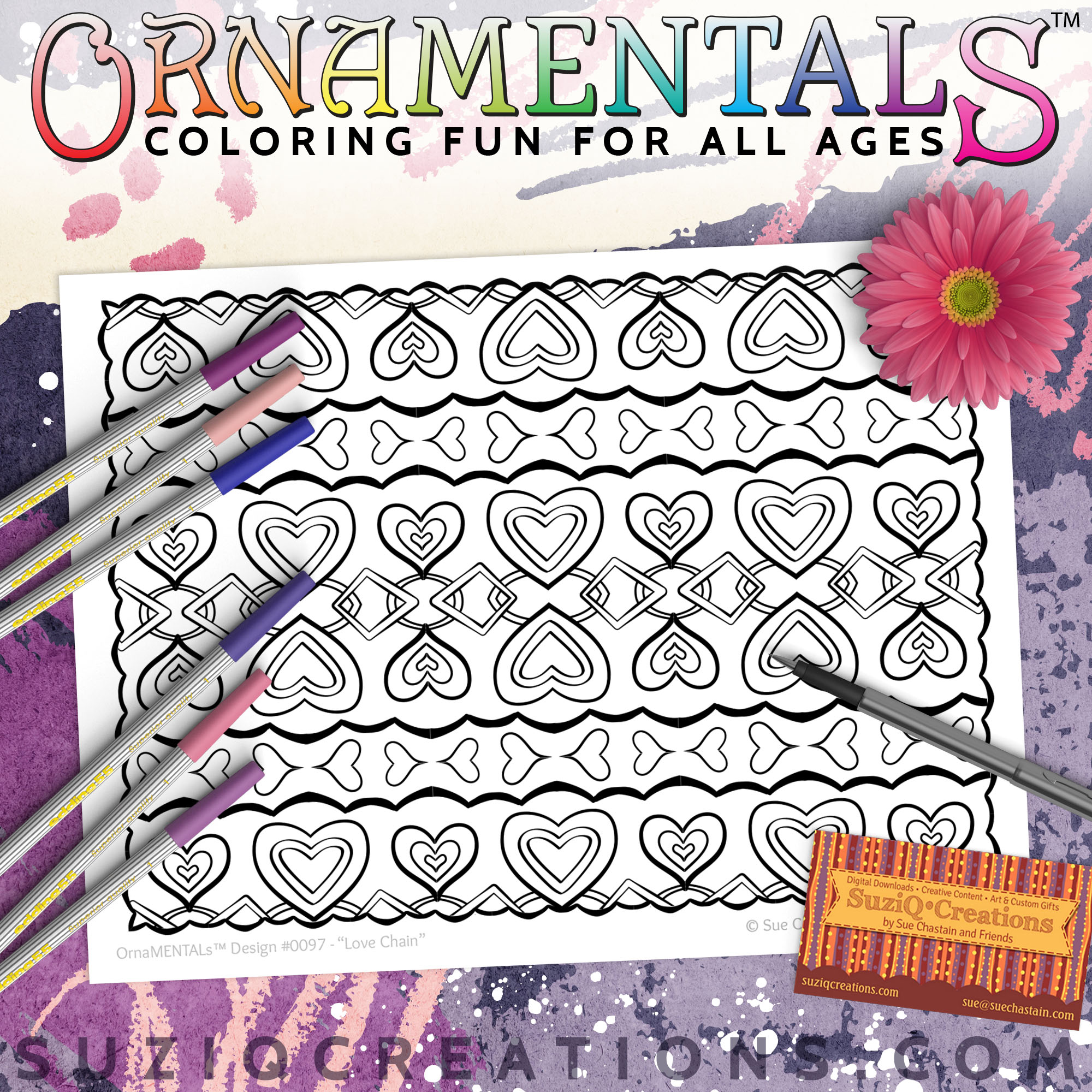 2000x2000 Ornamentals Love Chain Coloring Page