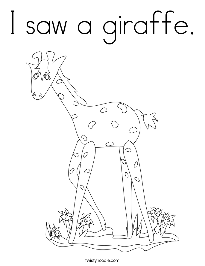 685x886 I Saw A Giraffe Coloring Page
