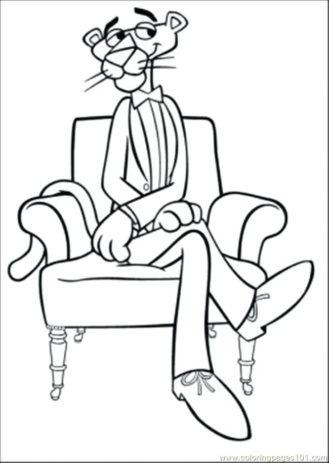 650x913 Pink Panther Color Coloring Pages Waiting In The Chair Cartoons