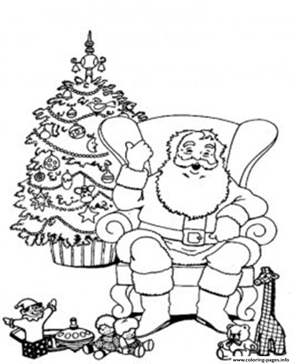 943x1168 Santa Relaxing In A Chair Christmas S For Coloring Pages