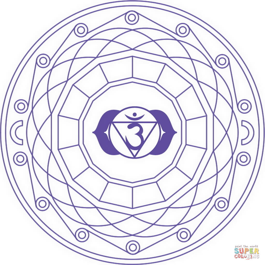 1024x1024 Sahasrara Chakra Mandala Coloring Page Free Printable Coloring