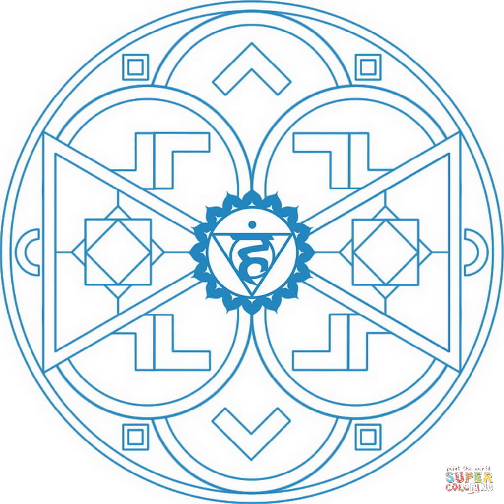 1024x1024 Vishuddha Chakra Mandala Coloring Page Free Printable Coloring