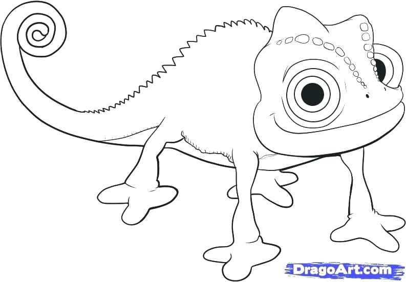 793x551 Coloring Pages Tangled Chameleon Coloring Pages Drawn Chameleon