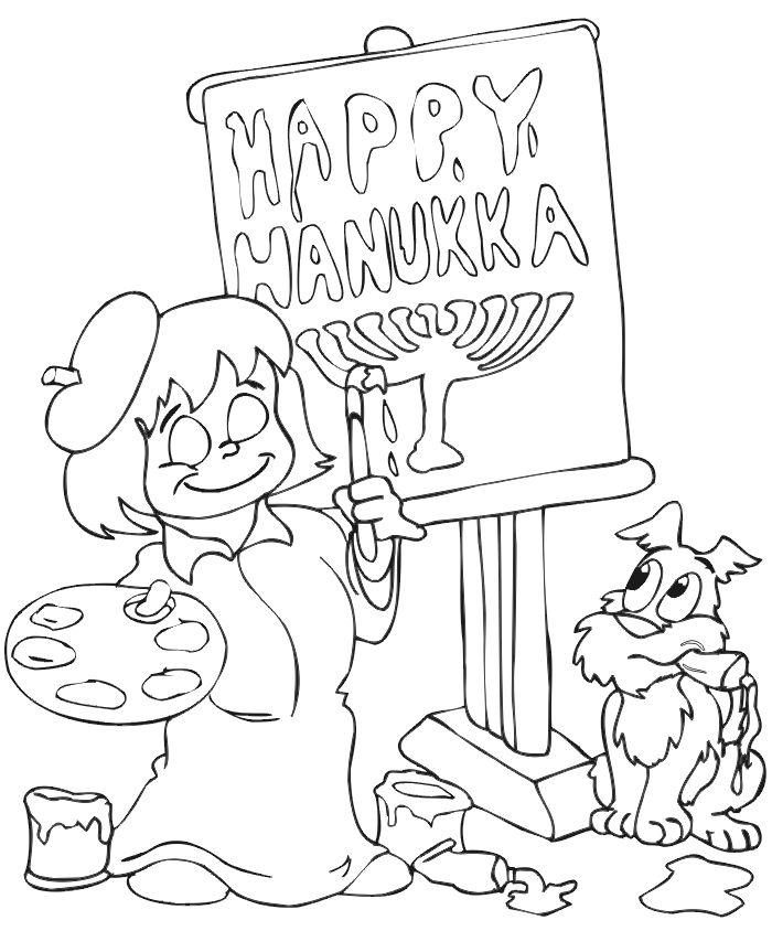 700x844 Cheerful Hanukkah Coloring Pages Printable Colouring
