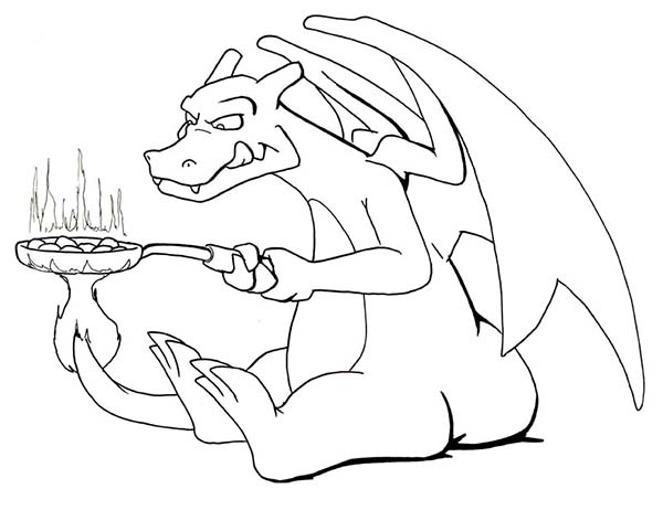 600x462 Charizard Frying With His Flaming Tail Coloring Page