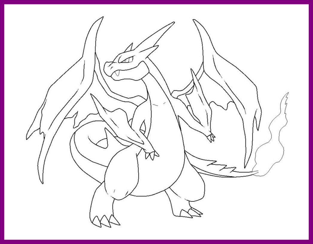 1045x814 Astonishing Pokemon Coloring Pages Mega Charizard Ex For Menmadeho