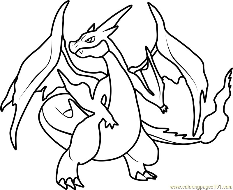 800x654 Awesome Mega Charizard X Coloring Page Coloring Ws