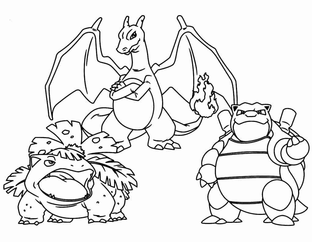 1023x792 Three Pokemon Coloring Pages Charizard Exceptional Page