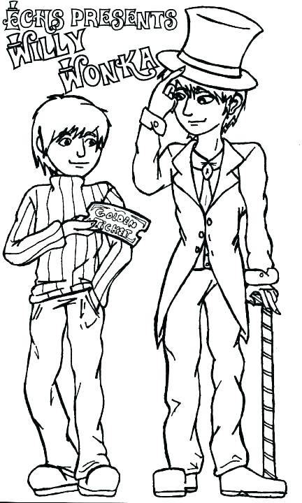 432x720 Willy Wonka Coloring Pages