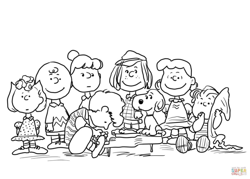 1024x733 Charlie Brown Characters Coloring Pages Peanuts Page Free