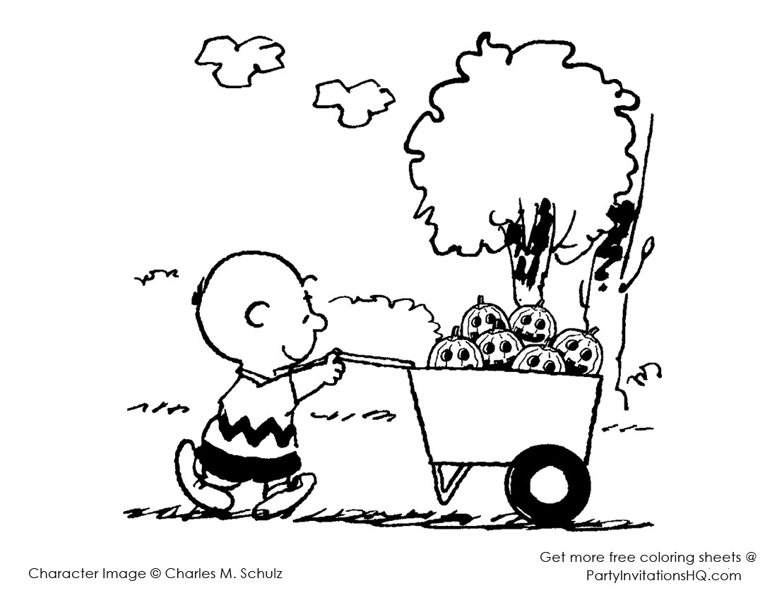 1100x850 Charlie Brown Thanksgiving Coloring Pages