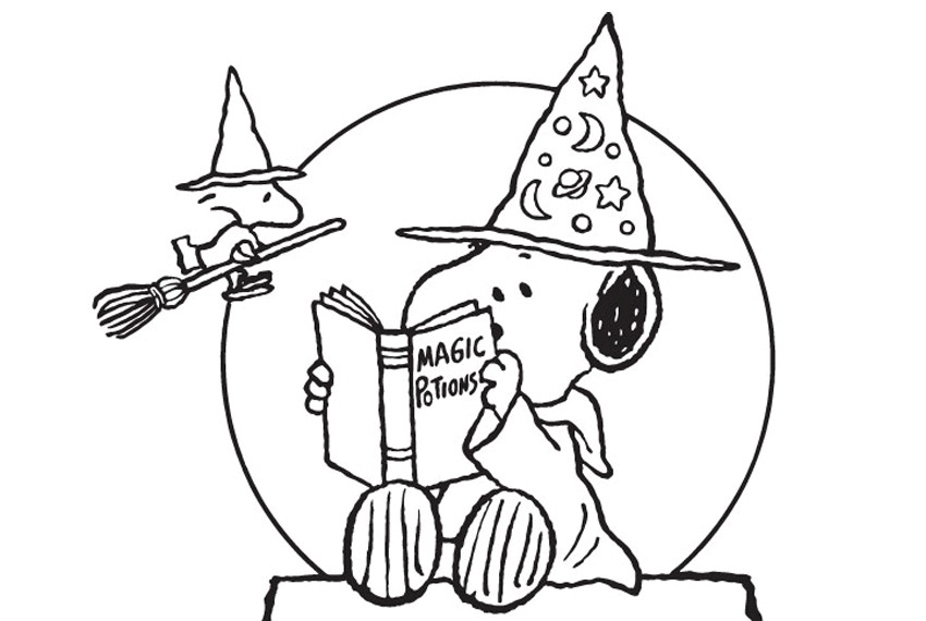 850x570 Snoopy Halloween Coloring Pages Snoopy Halloween Coloring Pages