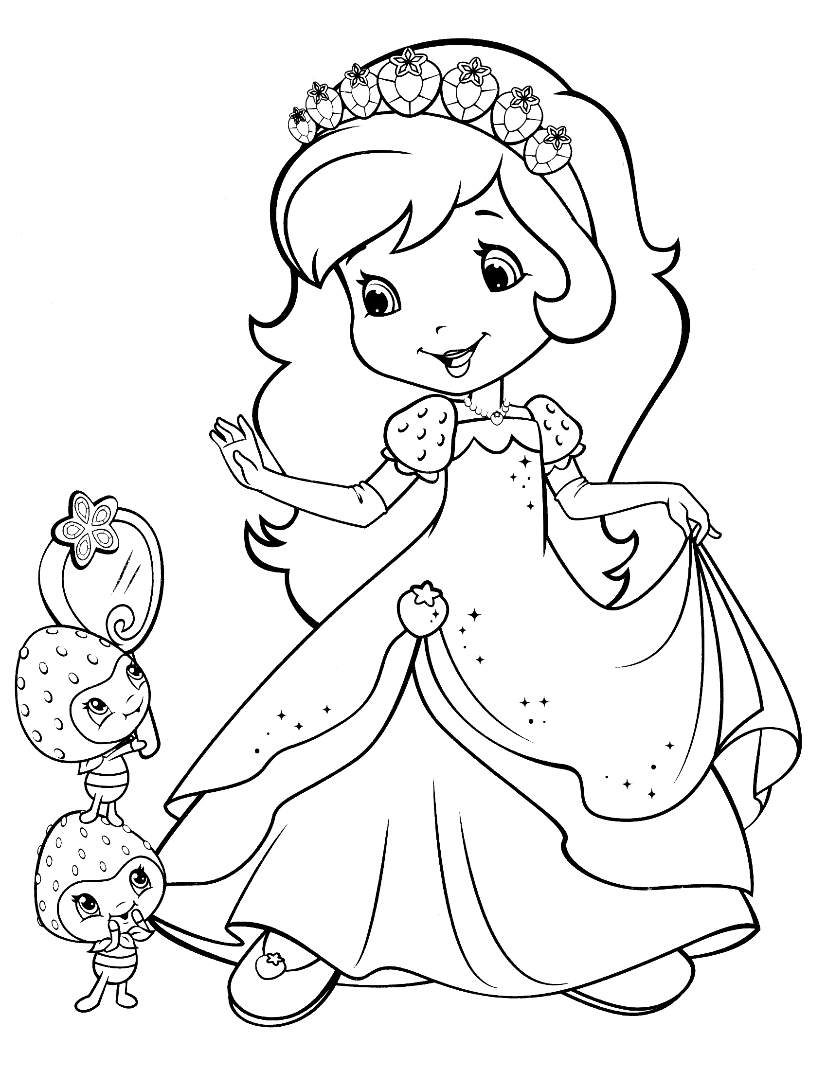 1700x2200 Strawberry Coloring Pages