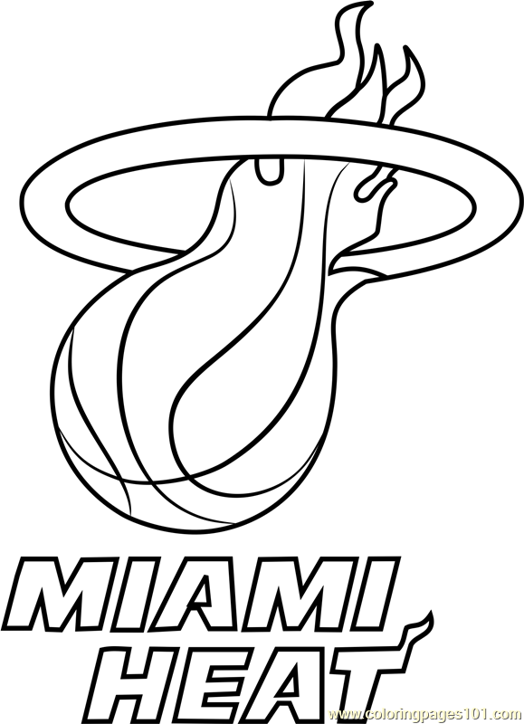 579x800 Miami Heat Coloring Page