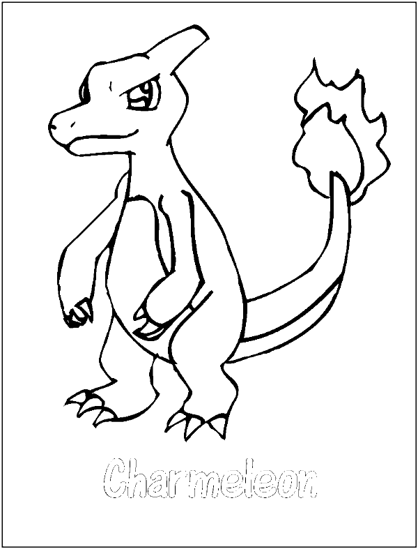 600x787 Charmeleon Pokemon Coloring Page