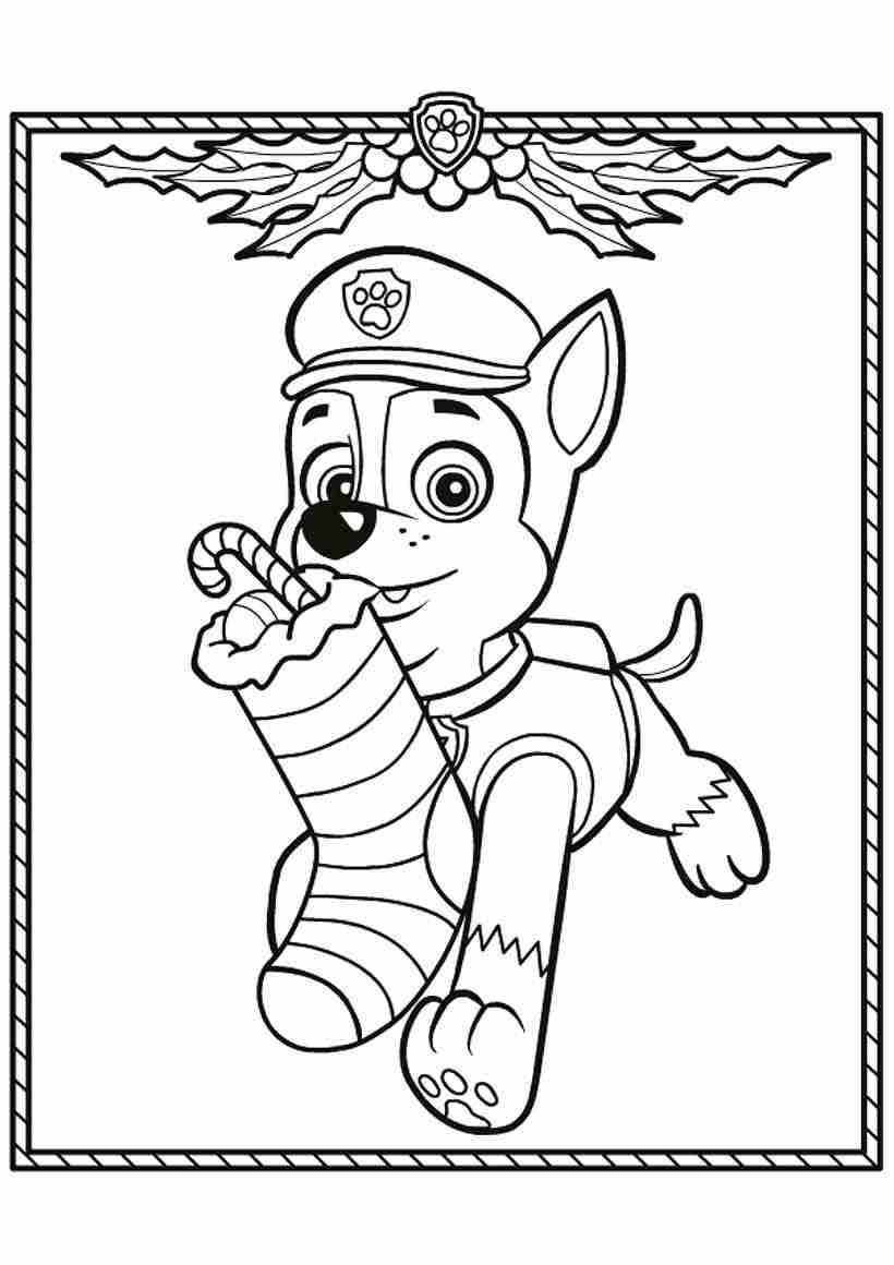 820x1160 Paw Patrol Chase Coloring Page Free Printable Pages Tearing