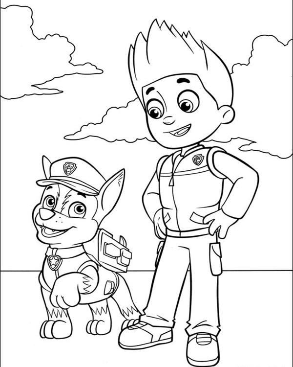 600x750 Paw Patrol Coloring Pages To Print New Chase From Paw Patrol Free