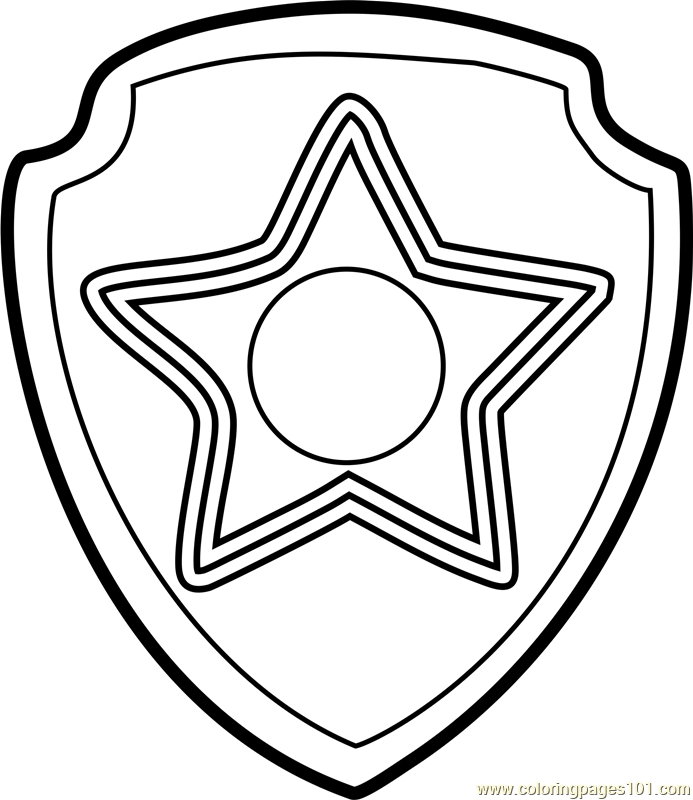 693x800 Chase Badge Coloring Page