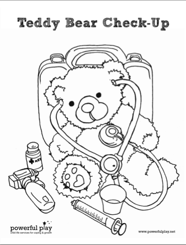 377x495 Teddy Bear Check Up Coloring Page Prescription For Play