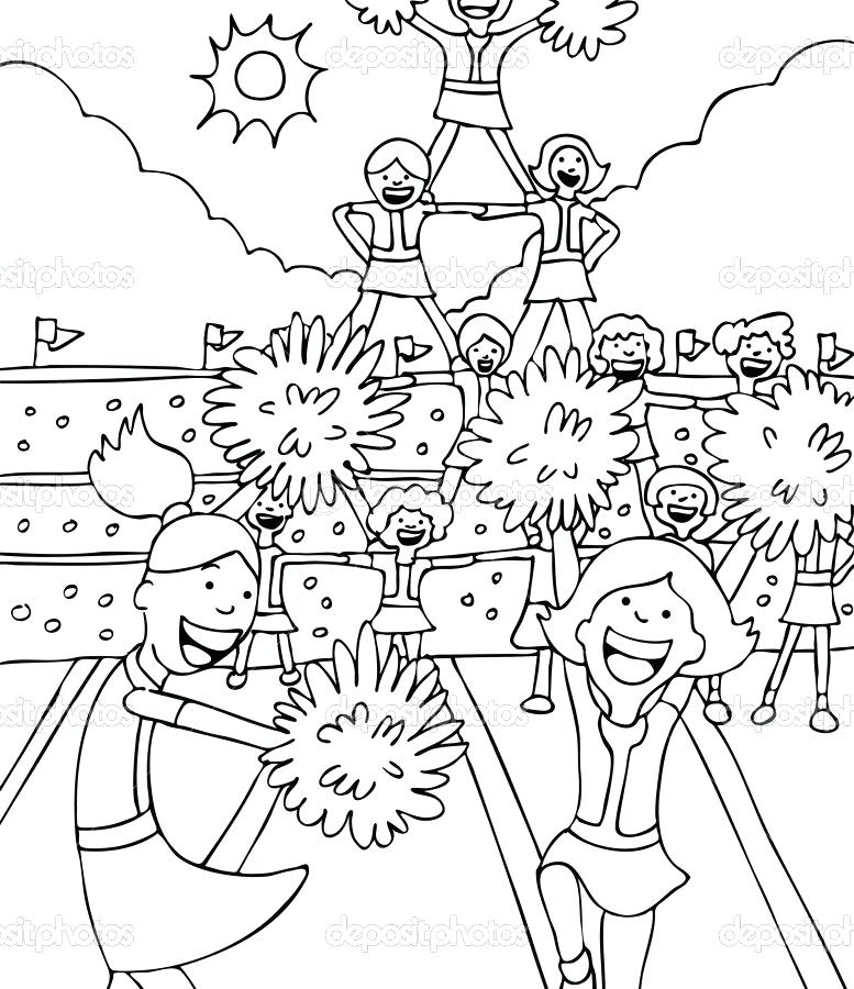 777x900 Printable Cheerleading Coloring Pages