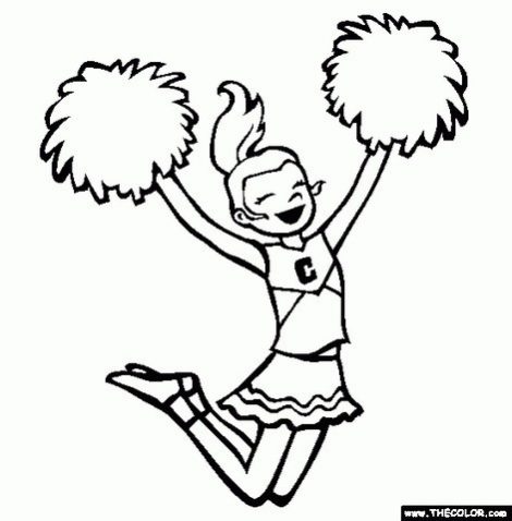 470x478 Cheerleader Coloring Page Free Cheerleader Online Coloring