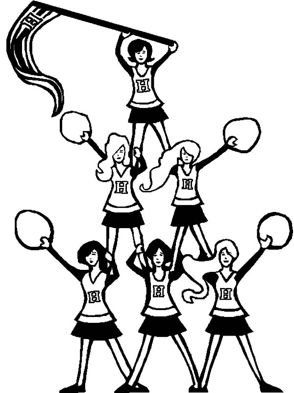 600x801 Pyramid Of Cheerleader Coloring Pages Best Place To Color
