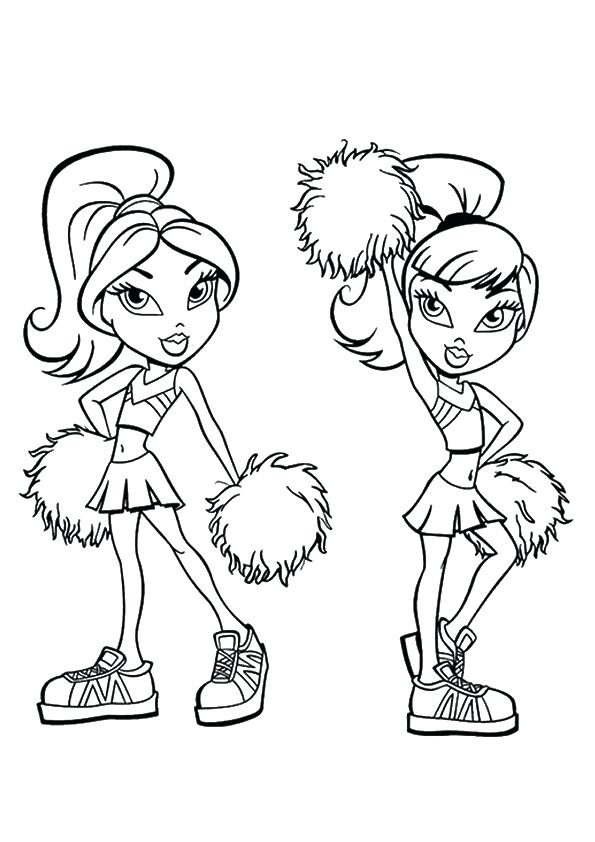 595x842 Cheerleading Coloring Pages The Two Girls Ready To Dance Coloring
