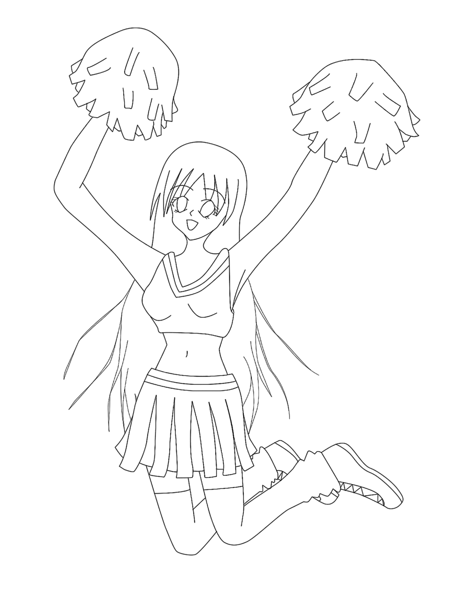 900x1199 Cheerleader Coloring Page Free Printable Pages Inside Cheer All