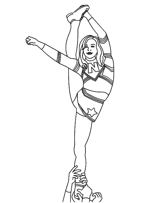 600x776 Cheerleader Difficult Stunt Coloring Pages Best Place To Color