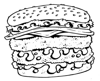 400x322 Cheeseburger Coloring Coloring Page, Coloring Image, Clipart