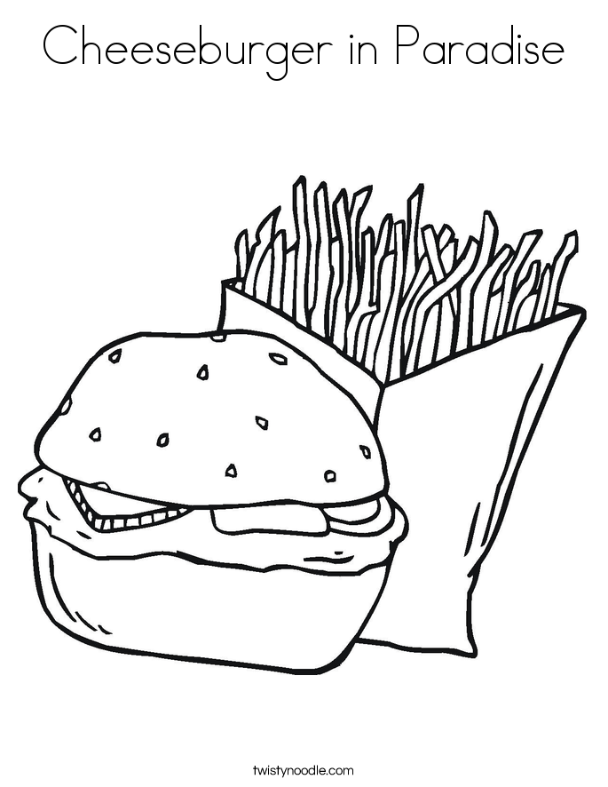 685x886 Cheeseburger In Paradise Coloring Page