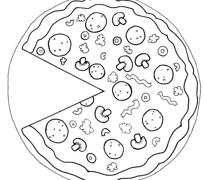 678x600 Coloring Pages Pizza Pizza Color Page Colouring Cheese Slice