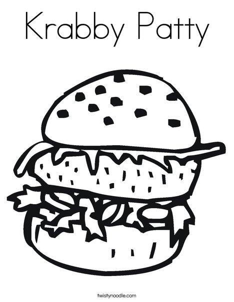468x605 Krabby Patty Coloring Page
