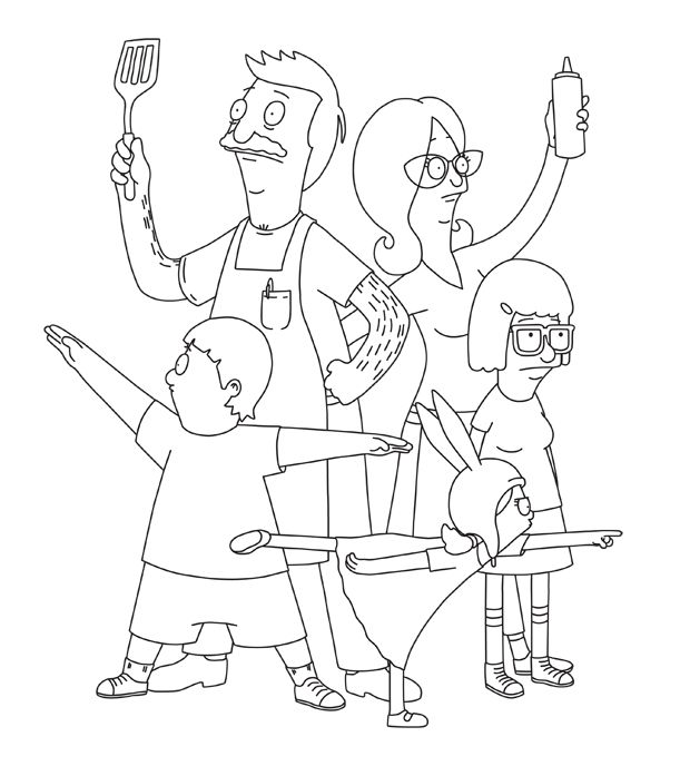 620x688 Bobs Burgers Coloring Pages Preschool In Cure Pict Printable
