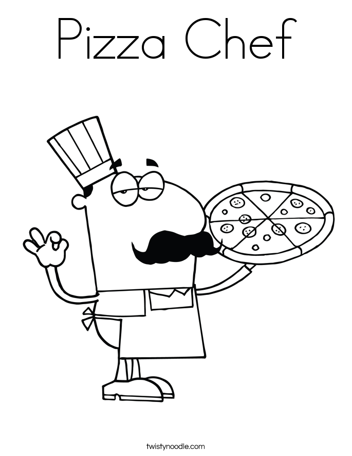 685x886 Pizza Chef Coloring Page
