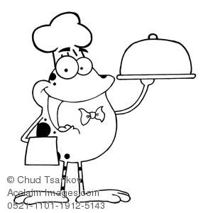 293x300 Clipart Image Of Animal Coloring Page Of A Frog Wearing A Chef