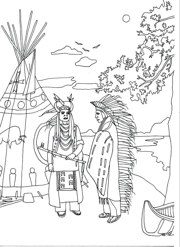 736x1012 Cherokee Indian Coloring Pages Free Printable Native