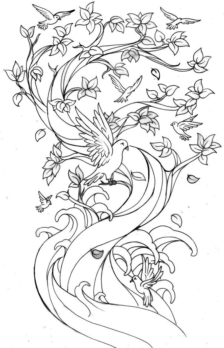 717x1113 Cherry Blossom Coloring Pages Tree Snapshot Delux Totercomposter