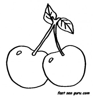 326x338 Print Out Fruits Cherry Coloring In Pages