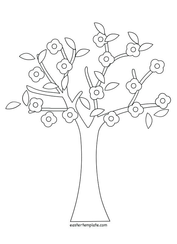 581x803 Coloring Pages Of Spring Trees Blooming Cherry Tree Page Free