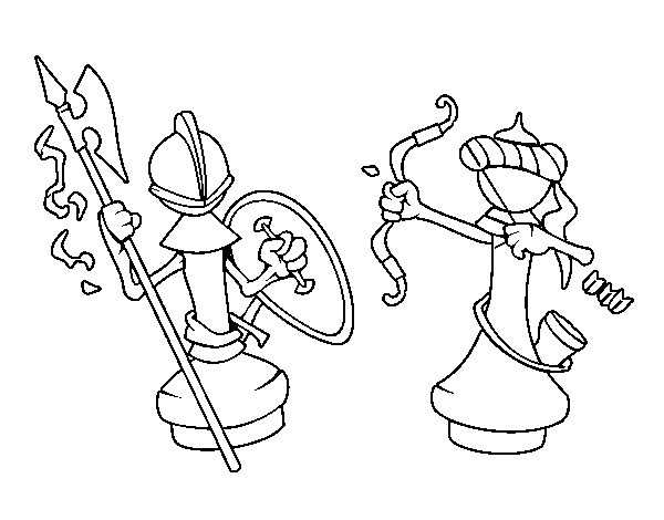 600x470 Chess Pieces Coloring Page